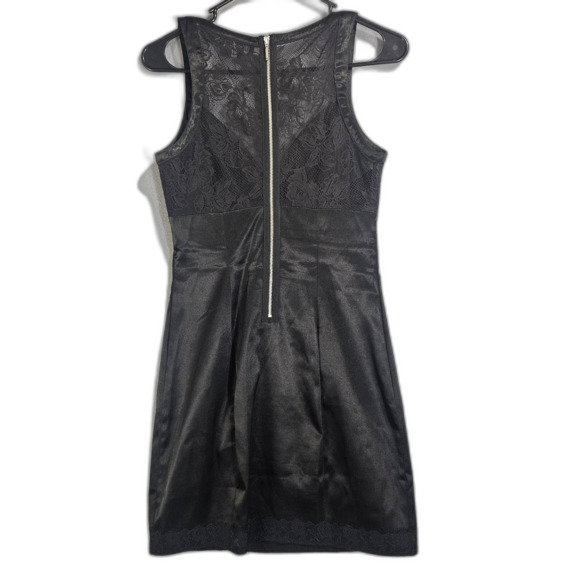 Vintage GUESS Dress Small LBD Stretch Satin and Lace Mini Retro Rave Club Party - Picture 5 of 9